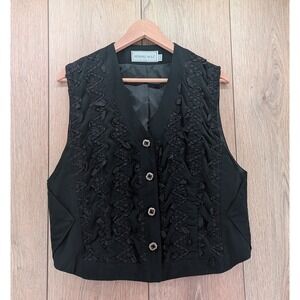 Vintage 1990s Howard Wolf Embellished Vest Women's size 8 made in USA